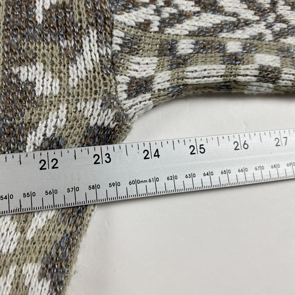 Vintage Celebrity Club Cardigan Sweater Mens Large Fair Isle Grunge Grandpa - Picture 7 of 8